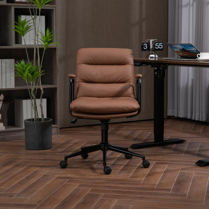 Jenna Faux Leather Office Chair - Brown