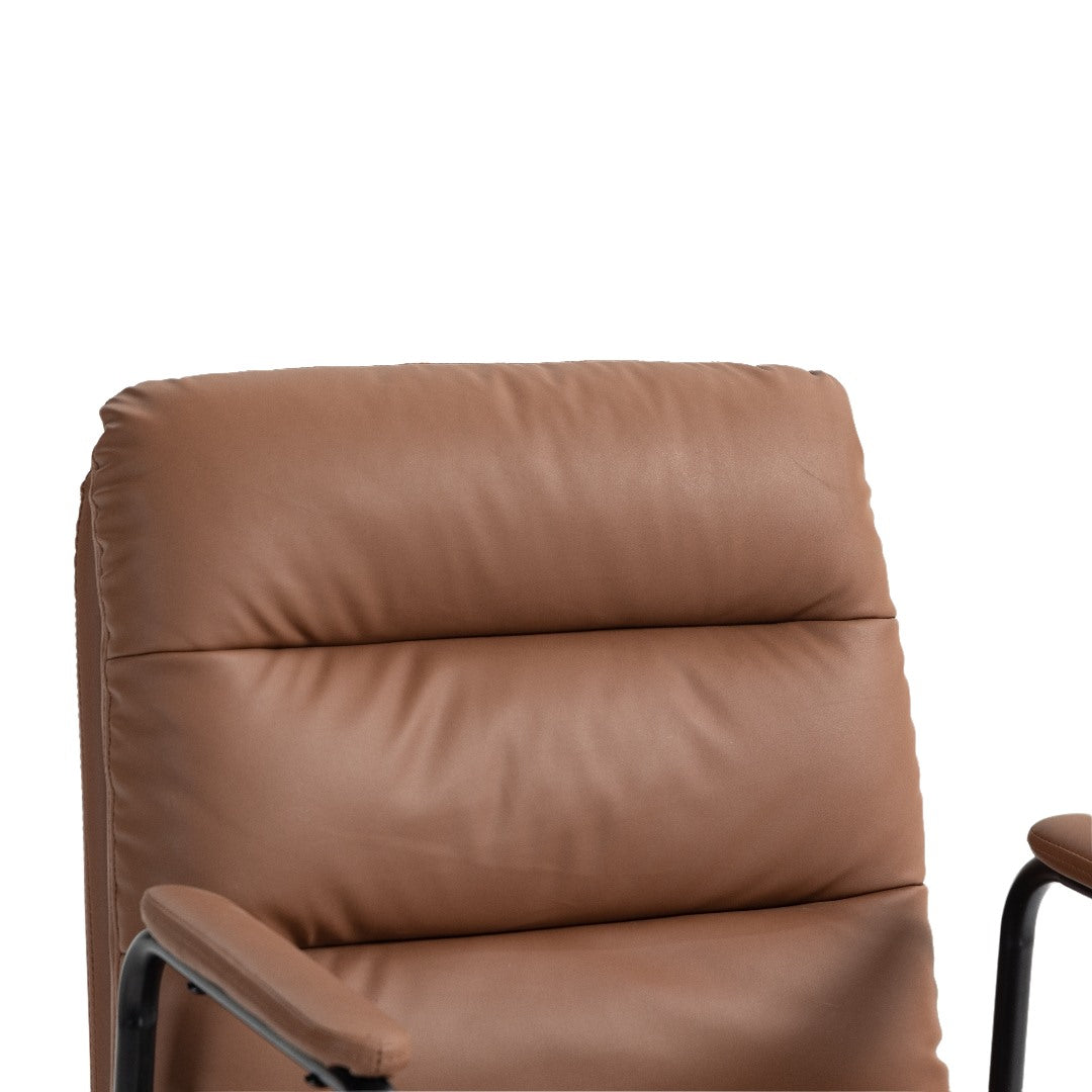 JENNA FAUX LEATHER OFFICE CHAIR - BROWN