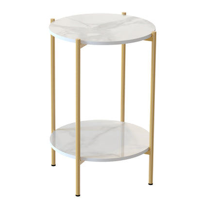 Alba Marble Stone Side Table - Black